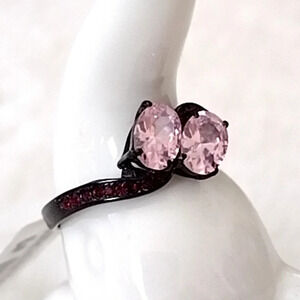 Women's Pink Stone Cocktail Ring Hypoallergenic Stainless Steel Women's Jewelry